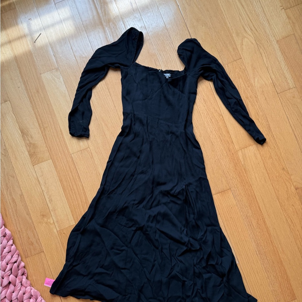 Reformation Black Long Sleeve Dress
